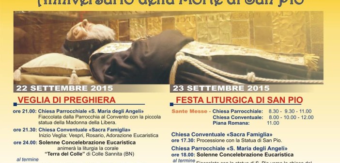 Anniversario della morte di Padre Pio 23 settembre 2015