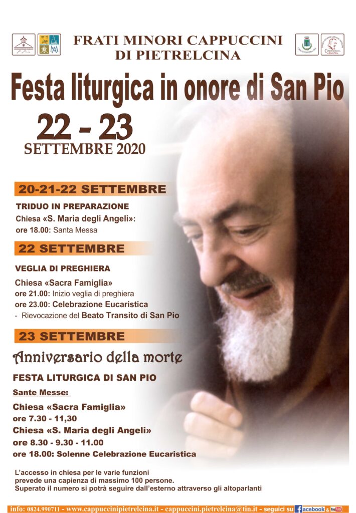 22 23 Settembre Anniversario Della Morte Di San Pio Padre Pio Convento Frati Minori Cappuccini Di Pietrelcina
